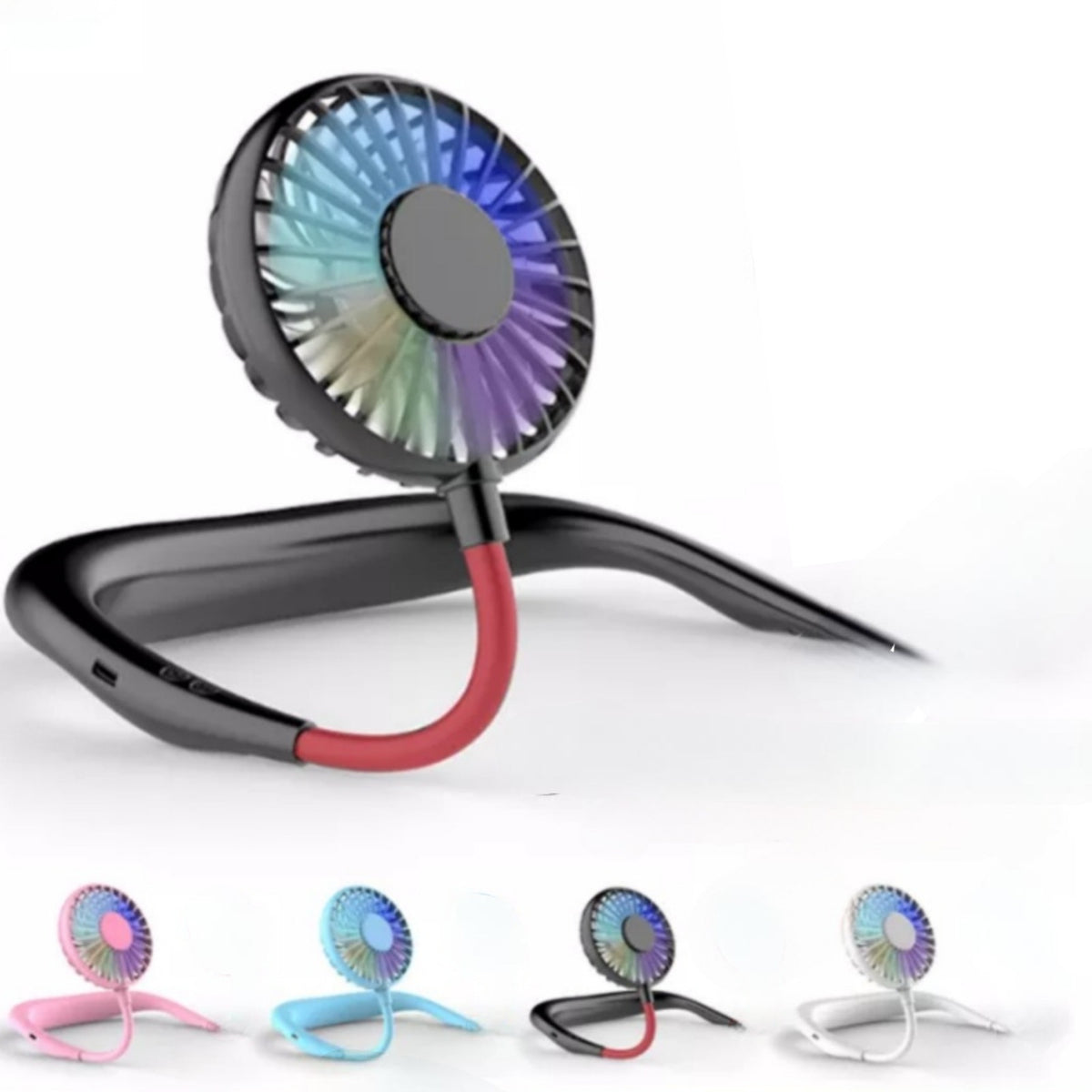 Rechargeable Neck Fan with RGB Light