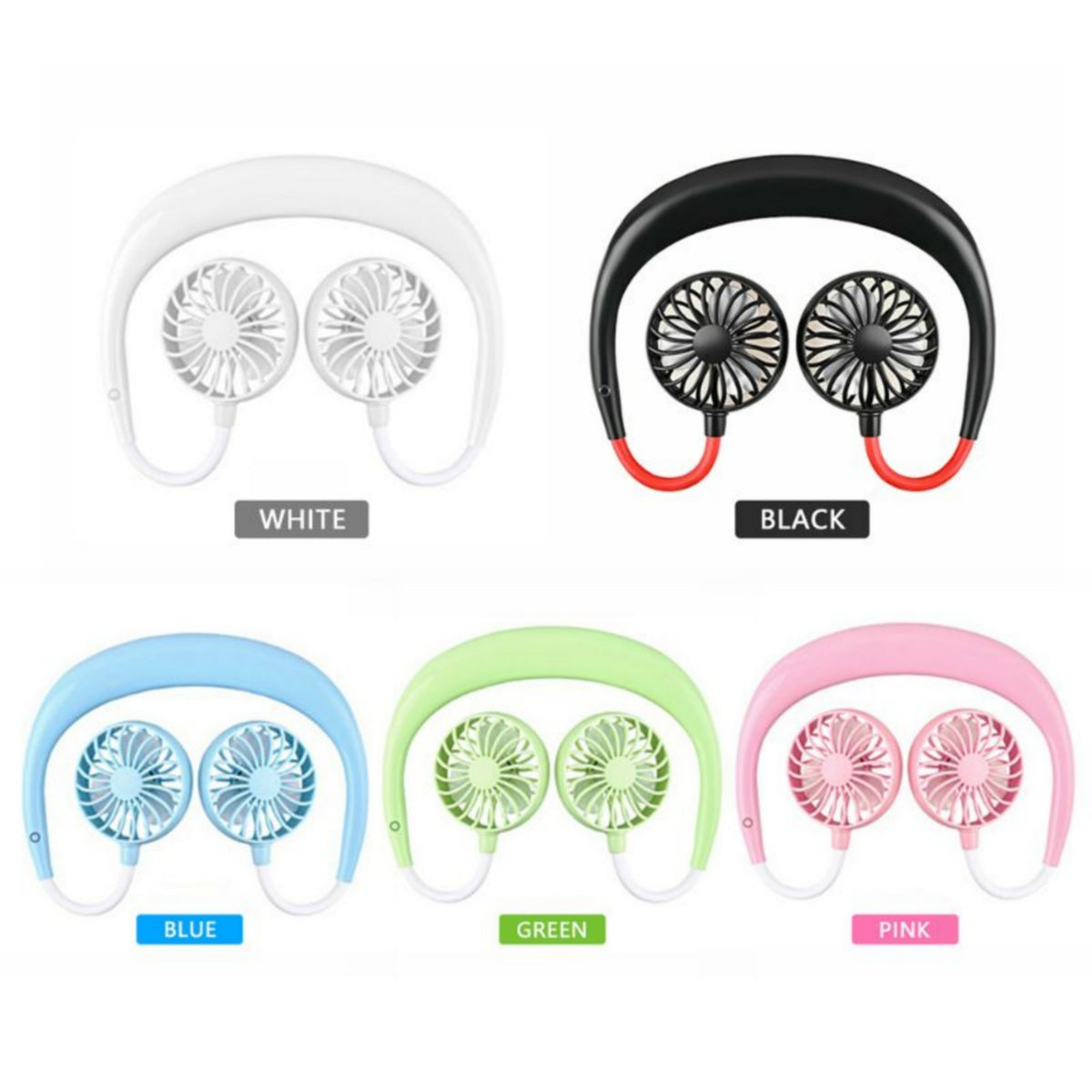Rechargeable Neck Fan with RGB Light