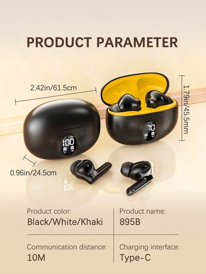 Wireless Earbuds with LED Display